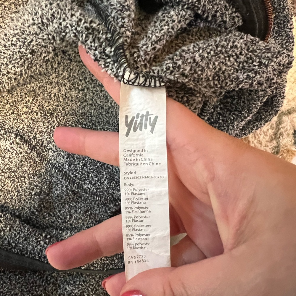 YITTY Gray and Black Knit Bodysuit